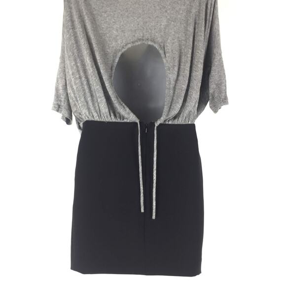 Black Halo Gwen Blouson Tie Back Mini Dress Gray Black Size XS - Picture 8 of 10